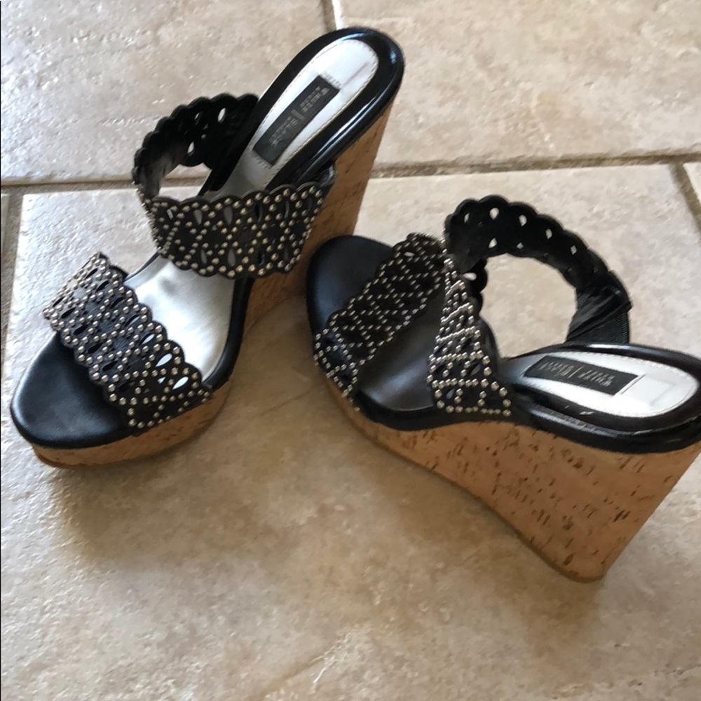 Black beaded sandals